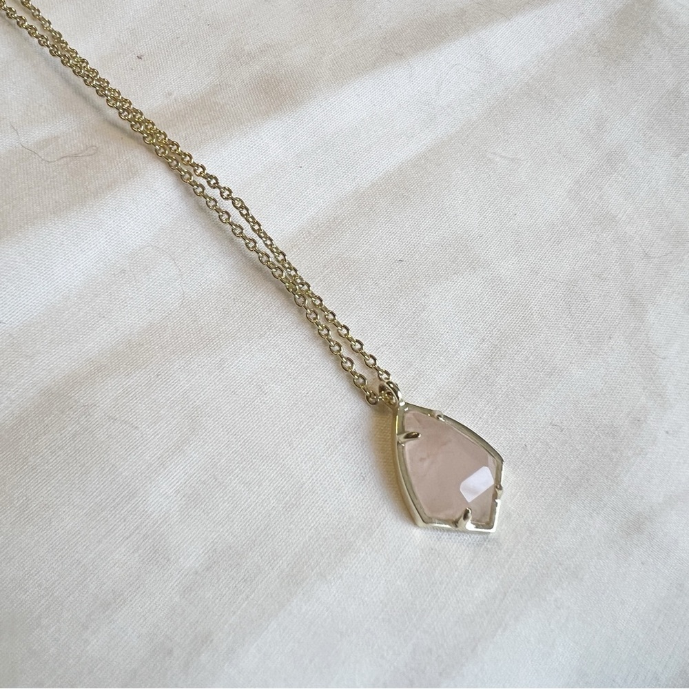 Kendra Scott Gold Necklace with Blush Pendant - Picture 5 of 7